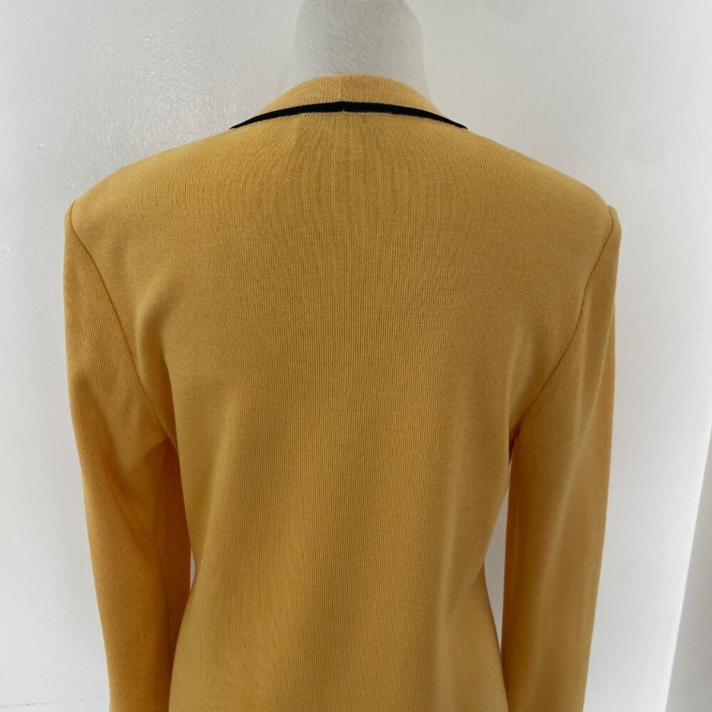 St. John Cardigan Sweater Jacket w/ Chain Yellow - Picture 10 of 13